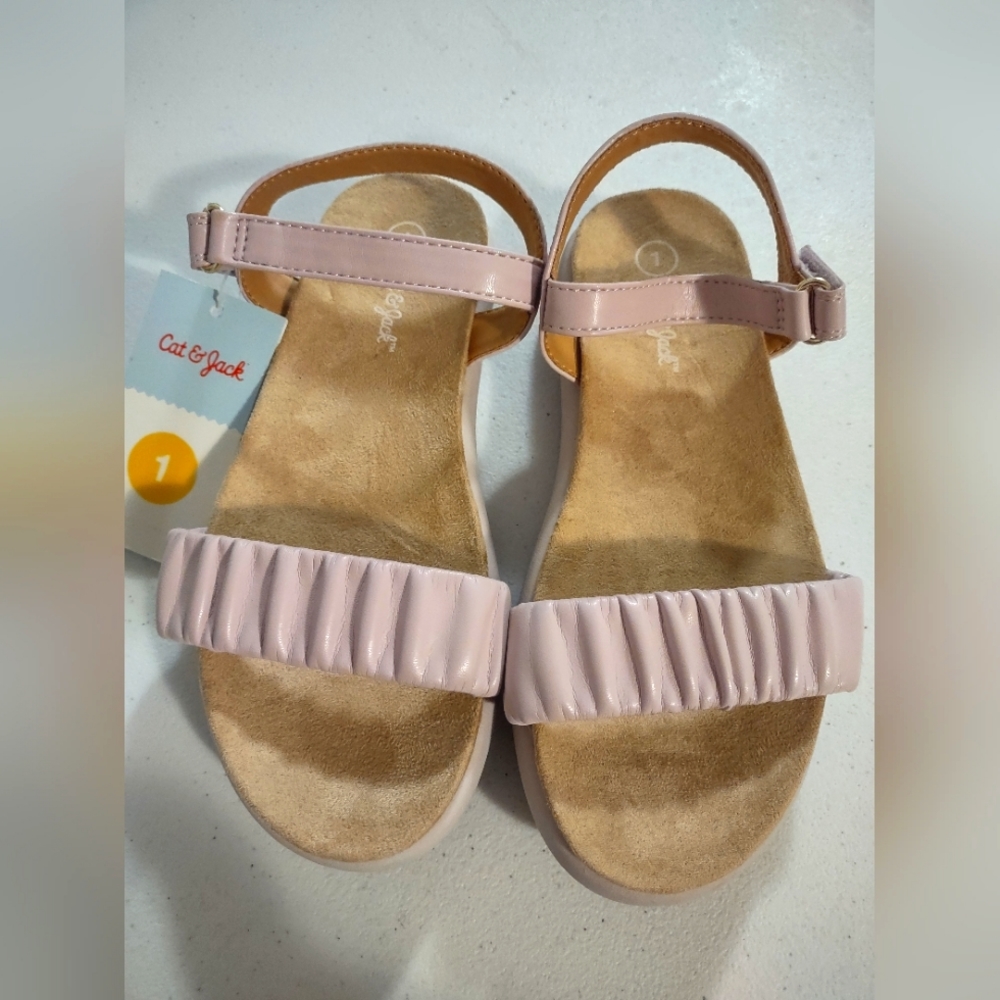 NWT Cat & Jack Girls Lilac Spring Easter Strap Sandals Size 1